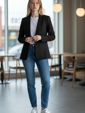 Ann Taylor Black Tailored Blazer Sz 14 Petite